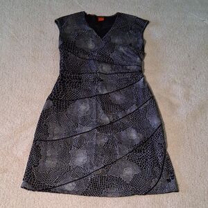 Skunkfunk Black and White Textured Midi Dress Size 3 USA Size 8/10